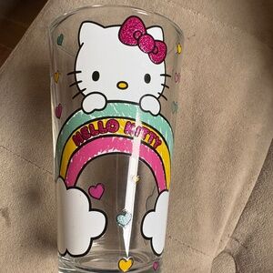 Super cute Hello Kitty rainbow drinking glass NWT